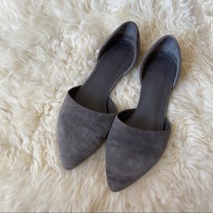 Vince Nina D'Orsay Grey Suede Flats Size 6